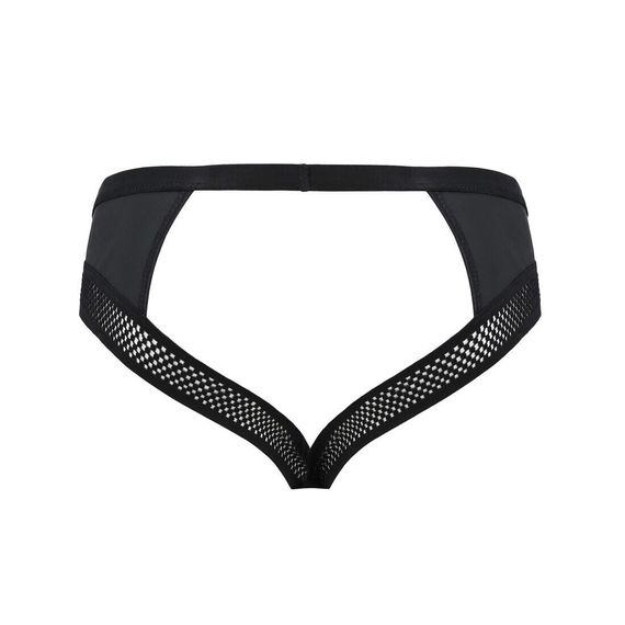 Чоловічі труси з ланцюжком Passion 030 SLIP TOM XXL/XXXL Black, екошкіра, відкриті сідниці | Зображення 5