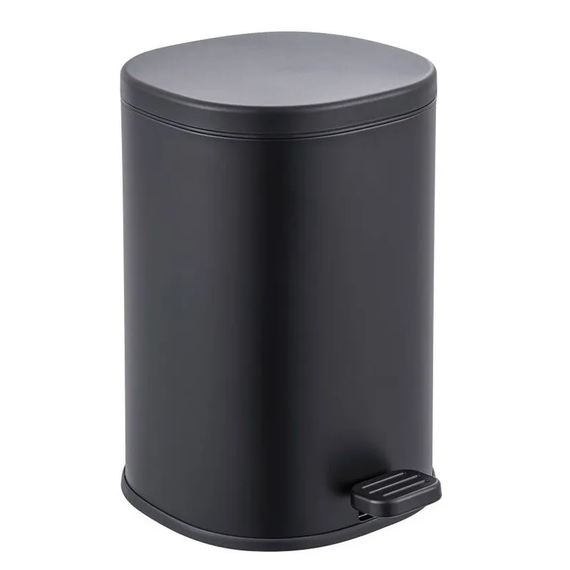 Відро для сміття з плавним закриттям овальне ZERIX PRIME-TC0105 BLACK 5 л (колір чорний) (ZX5902)