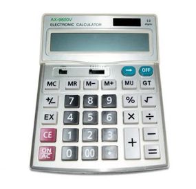 Калькулятор AX 9800V, 31 кнопка, сріблястий, розміри 200х155х50, Box