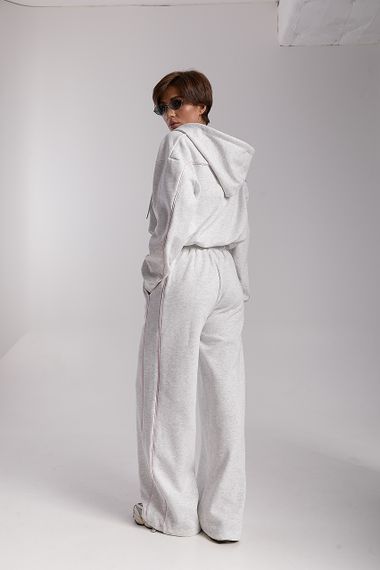 Вільний спортивний костюм з капюшоном - світло-сірий цвет, M (є розміри) | Зображення 1