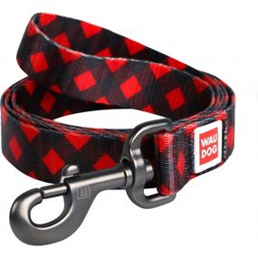 Поводок для собак WAUDOG Nylon "Шотландка красная" L Ш 25 мм (4854)
