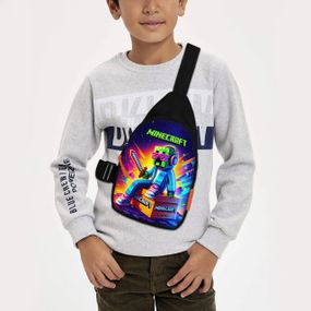 Сумка через плече дитяча Minecraft Кріпер 29х17 см сумка слінг для хлопчика (02109)