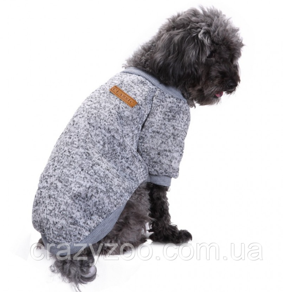 Кофта для собак и котов EcoToys Grey S рябая серая A: 25 см B: 34 см C: 20 см S-7075 | Зображення 4