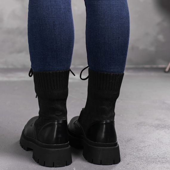 Ботинки женские Fashion Horseshoe 3368 39 размер 25 см Черный | Зображення 7