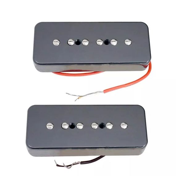Пара чорних синглів P 90 датчики Alnico для електрогітари Fender Gibson Cort Ibanes Shur LTD ESP | Зображення 2