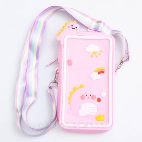 Детская силиконовая сумочка-кошелёк 17*10*3 см Розовый HP-55-20