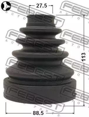 Пильовик ШРУСа внутрішній комплект TOYOTA 4 RUNNER, LEXUS GX, 88.5x113x27.5, FEBEST (0115GRJ120T) | Зображення 3