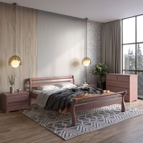 Односпальне дерев&#039;яне ліжко Mebigrand Верона Горіх лісовий 70х200 см (MBG-4445)