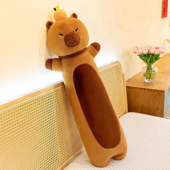 М'яка іграшка Капібара Батон із мандаринкою 72 см, стильна іграшка обіймашка для дітей | Зображення 3