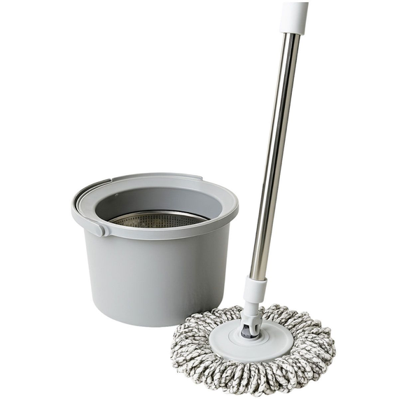 Набір для вологого прибирання з круглою телескопічною шваброю з мікрофібри та відром із віджимом для дому HP-35015-21