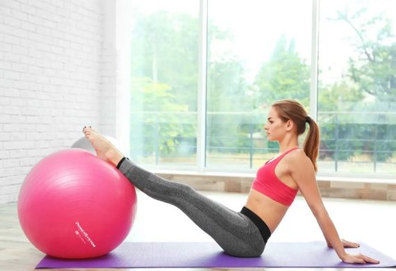 М'яч для фітнесу (фітбол) Power System PS-4013 Ø75 cm PRO Gymball Pink (4013PI-0) | Зображення 2