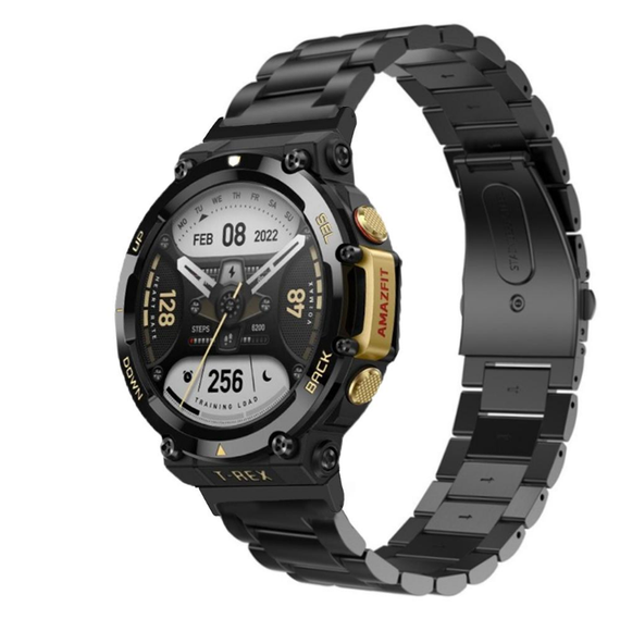 Металевий ремінець Primolux для годинника Xiaomi Amazfit T-Rex 2 - Black | Зображення 1