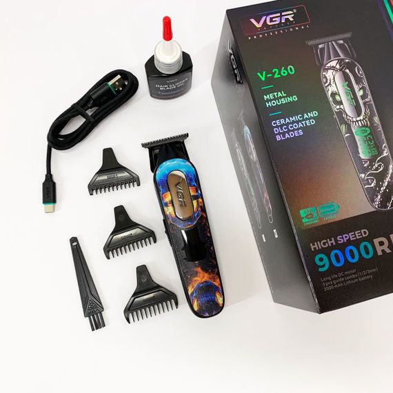 Електромашинка для волосся VGR V-260 RED, Професійна бритва-машинка для стрижки волосся UQ-15