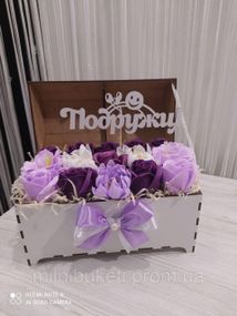 Букет мильних квітів "Квітуча скринька"_4