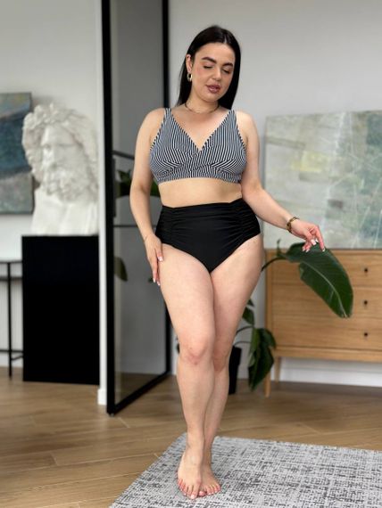 Роздільний купальник PLUS SIZE  в полоску з утяжкою | Зображення 4