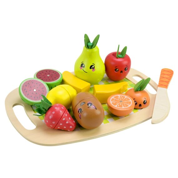 Детская деревянная игрушка "Фрукты" C9414 фрукты на магнитах, дощечка | Зображення 1