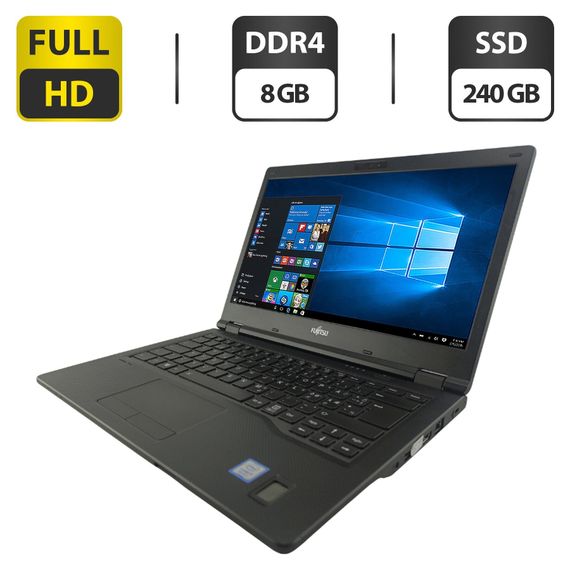 Ноутбук Fujitsu LifeBook E549 / 14" (1920x1080) IPS / Intel Core i3-8145U (2 (4) ядра по 2.1 - 3.9 GHz) / 8 GB DDR4 / 240 GB SSD / Intel UHD Graphics / WebCam / DVD-ROM б/в