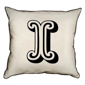 Подушка з мішковини Letter I 45x45 см (45PHB_ABC017_WH)
