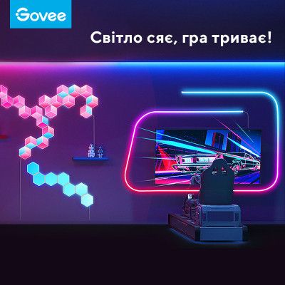 Светодиодная лента Govee Neon LED Strip Light 3м Білий (H61A03D1) - Топ Продаж! | Зображення 1