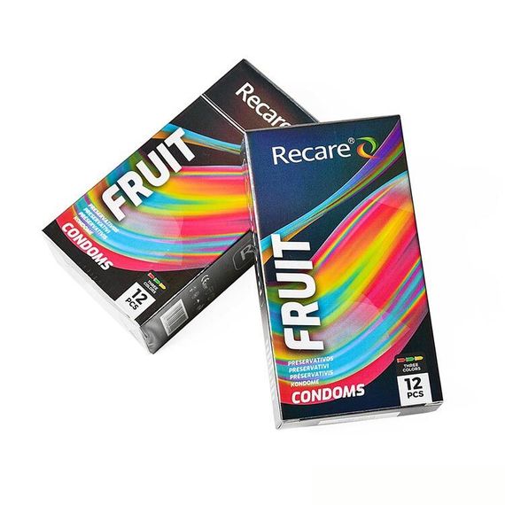 Презервативи Holographic Recare Fruit Flavour Condoms 12 шт, аромати: м'ята, банан, полуниця | Зображення 3