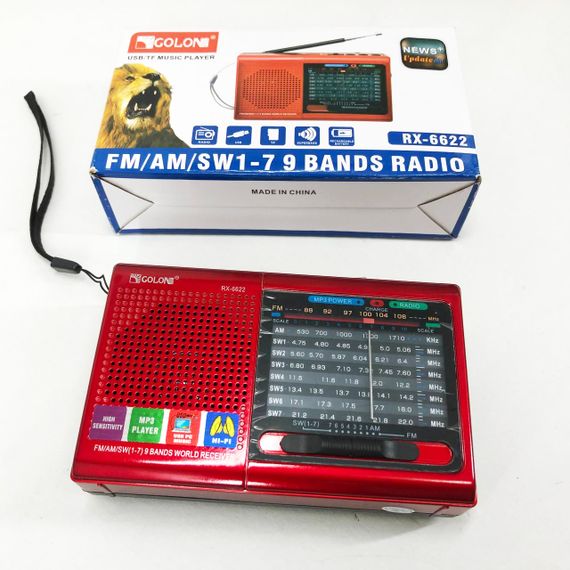 Портативна стовпчик радіо MP3 USB Golon RX-6622. Колір: червоний | Зображення 5