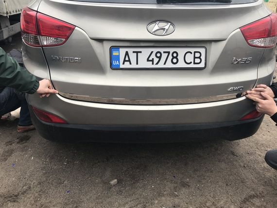 Кромка багажника (нерж.) OmsaLine - Італійська нержавійка для Hyundai IX-35 2010-2015рр | Зображення 2