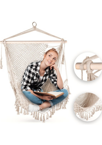 Кресло-гамак Outtec Boho подвесное бежевый | Зображення 2