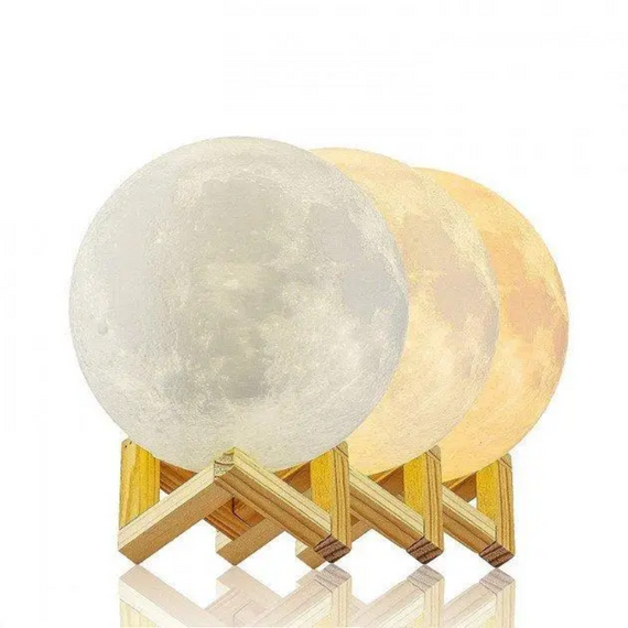 Настільний нічник на пульті керуванні 3D Місяць Moon Light Lamp 15 см, дитячий світильник | Зображення 7