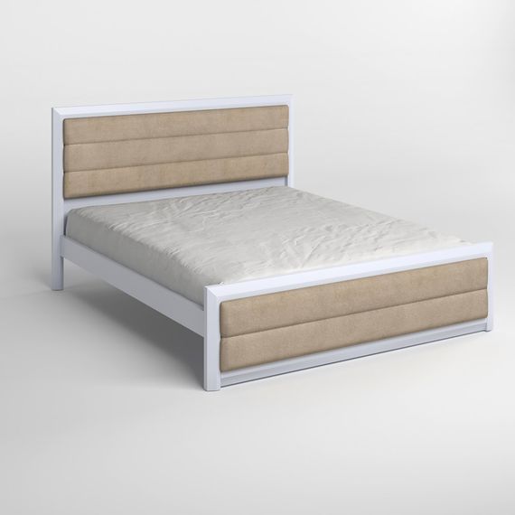 Двоспальне дерев'яне ліжко Mebigrand Барселона Б5 Сіро-блакитний (S2010R80B)/Аляска 23 (Бежевий) 160х190 см (MBG-13184) | Зображення 1