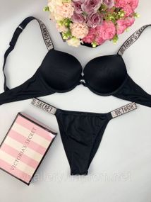Комплект женского нижнего белья Victoria’s Secret Виктория Сикрет модель Rhinestone со стразами XL, 85С,