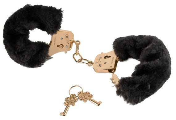 Наручники FFS Gold Deluxe Furry Cuffs Sex Aura | Зображення 1