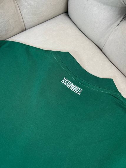 Футболка Vetements Green чоловіча зелена бавовна оверсайз f719 | Зображення 1