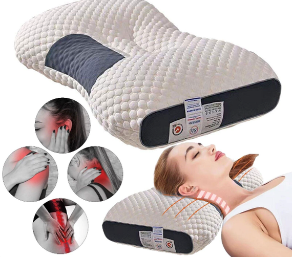 Анатомічна ортопедична подушка для сну Neck Support Massage Pillow • Подушка для шиї з ефектом пам’яті | Зображення 3