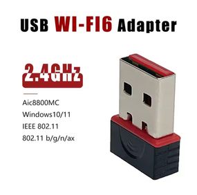 Wi-Fi 6 мережеве приймання сигналу, мініадаптер, Wi-Fi без драйвера, 2,4G USB Plug and Play, B/G/N/AX