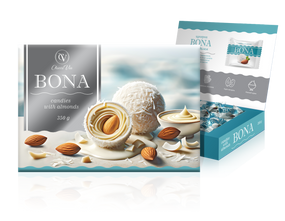 Набір цукерок BONA з мигдалем Chocco Via художня коробка (213793)