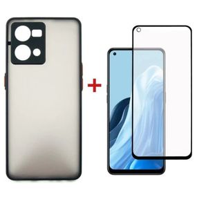 Чехол для мобильного телефона Dengos Kit for OPPO Reno 7 4g case + glass (Black) (DG-KM-32)