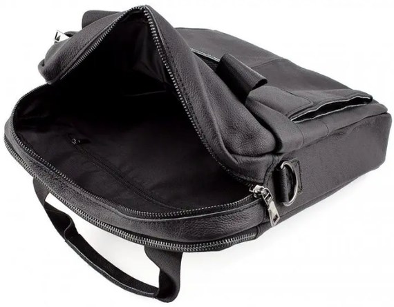Чоловіча сумка через плече із натуральної шкіри Tiding Bag 1079714 чорна | Зображення 9
