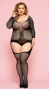 Боди-комбинезон с имитацией чулок XL/XXL (без доступа) Sex Aura