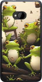 Чехол на HTC One M7 Жабки "5656u-36-17620"