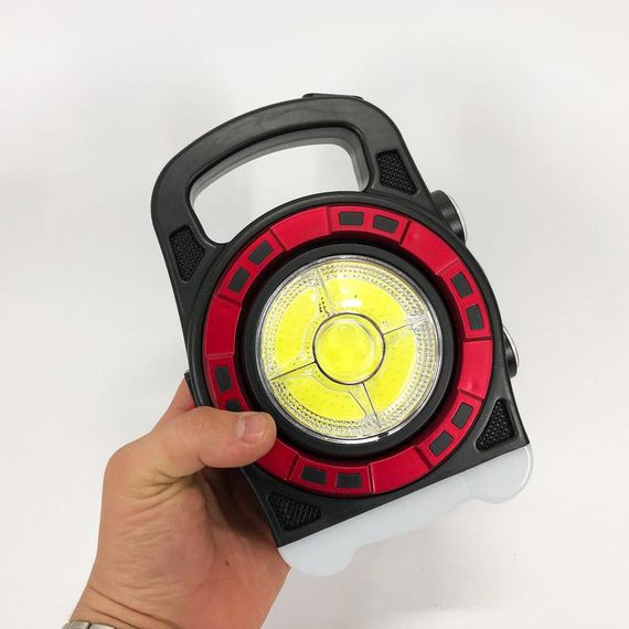 Переносной фонарь прожектор 6678С-3LED+5COB с солнечной панелью и функцией Power Bank, VM-850 ручной прожектор | Зображення 5