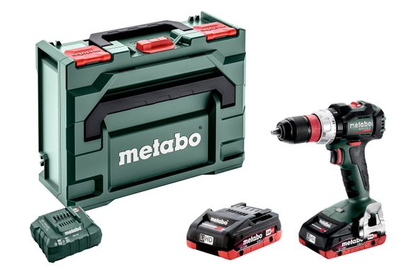 Шуруповерт-дрель Metabo BS 18 LT BL Q, аккумуляторный, LiHD, 2*18В, 4Ач, 0-600/0-2100 об/мин, патрон 1.5-13мм, 34/75 Нм, бесщёточный, metaBOX 145, 1.8кг (602334800)