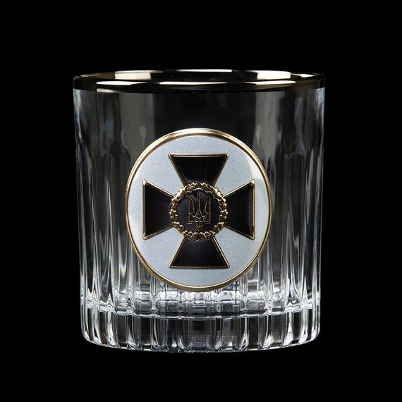 Набір для віскі "СЛУЖБА БЕЗПЕКИ" 4 келиха 360 мл, графін 750 мл, кришталь з платиною, зображення зі срібла з | Зображення 1