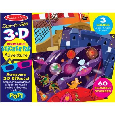 Набор для творчества Melissa&amp;Doug Многоразовые 3D наклейки с очками Приключения (MD9375)