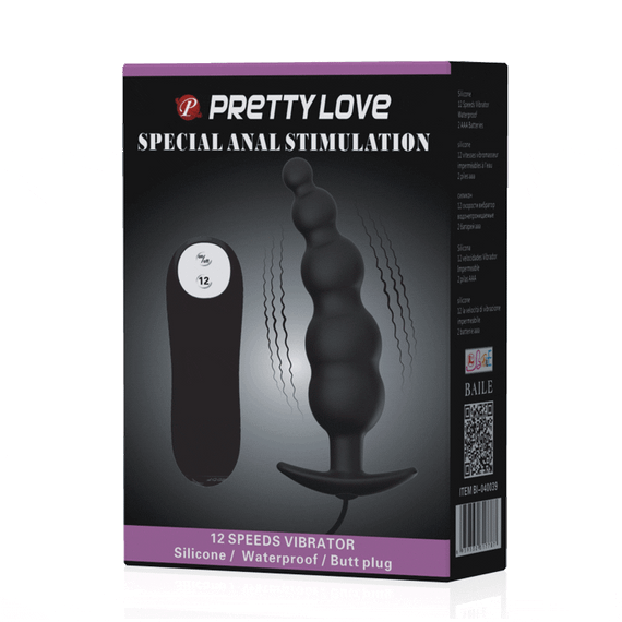 Анальна пробка - Pretty Love Special Anal Stimulation Vibrating Butt Plug Black Sex Aura | Зображення 9