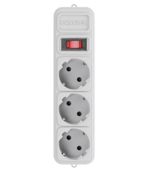 Фільтр мережевий 3 розетки 4,5 м з вимикачем сірий SPM3-G-15G Maxxter