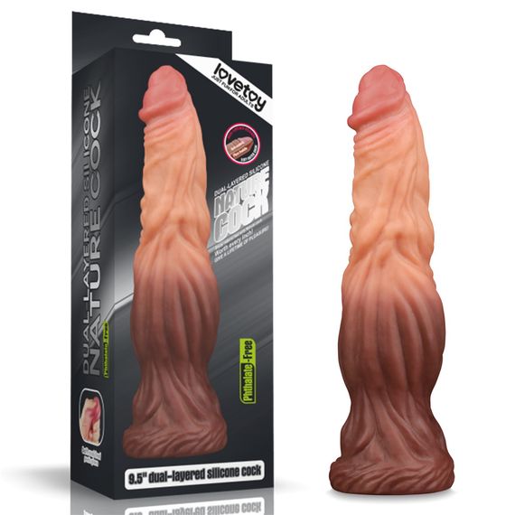 Фаллоимитатор - Dual-Layered Silicone Cock 9.5" Brown Sex Aura