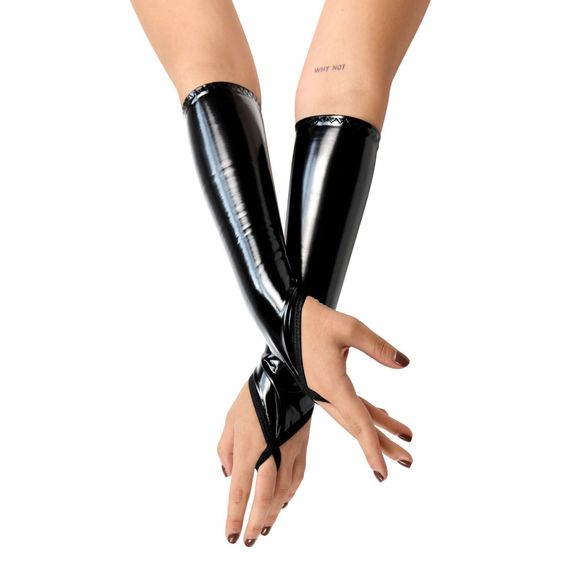 Вінілові міттинки Art of Sex - Lora короткі, размер S, колір чорний | Зображення 1