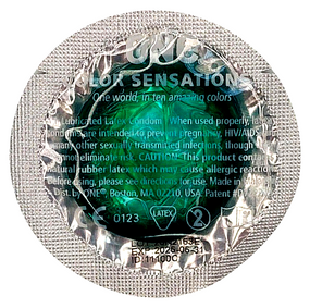 Набор латексных презервативов One Color Sensation с силиконовой смазкой зелёного цвета(цена за 5 шт) sexstyle