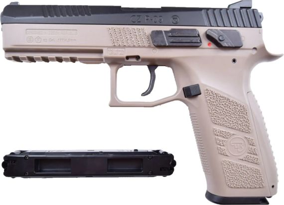 Пістолет пневматичний ASG CZ P-09 Black/FDE Blowback. CO2. Pellet кал. 4.5 мм | Зображення 1