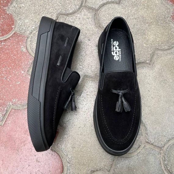 Замшевые черные лоферы 42 размер